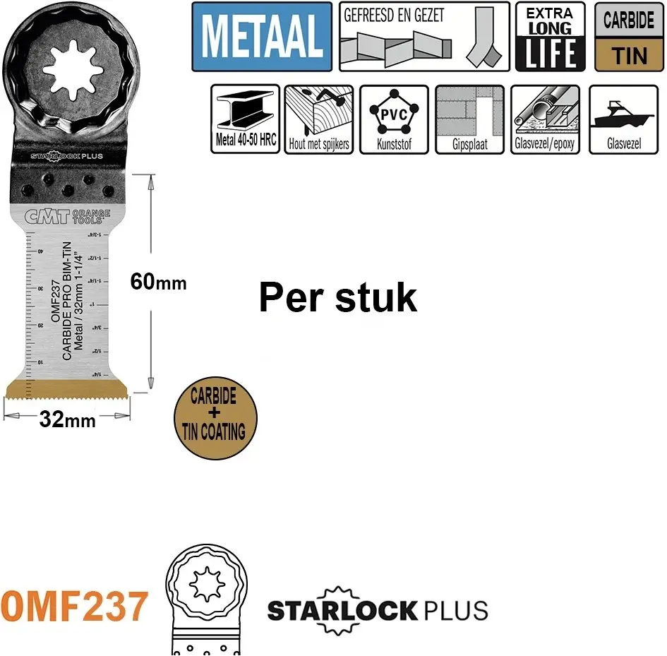 Multitoolzaagblad fijne zaagsnede 32mm - Starlock plus