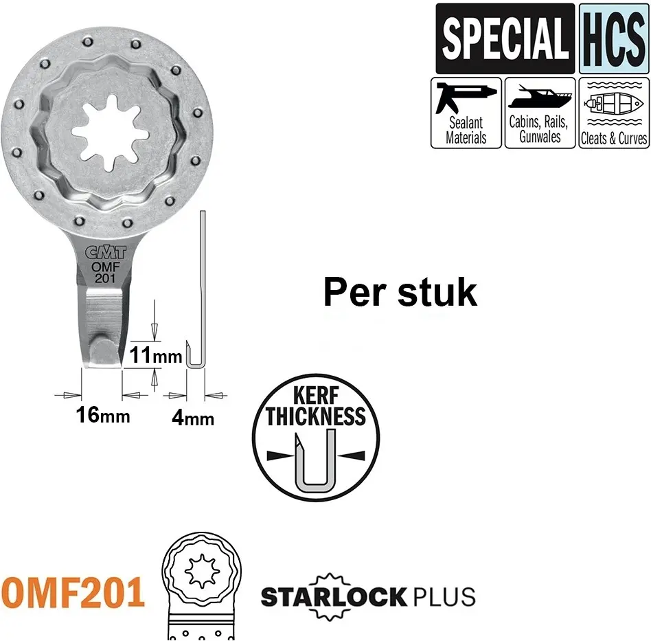 CMT Schuin aflopend mes 4mm - StarlockPlus HCS