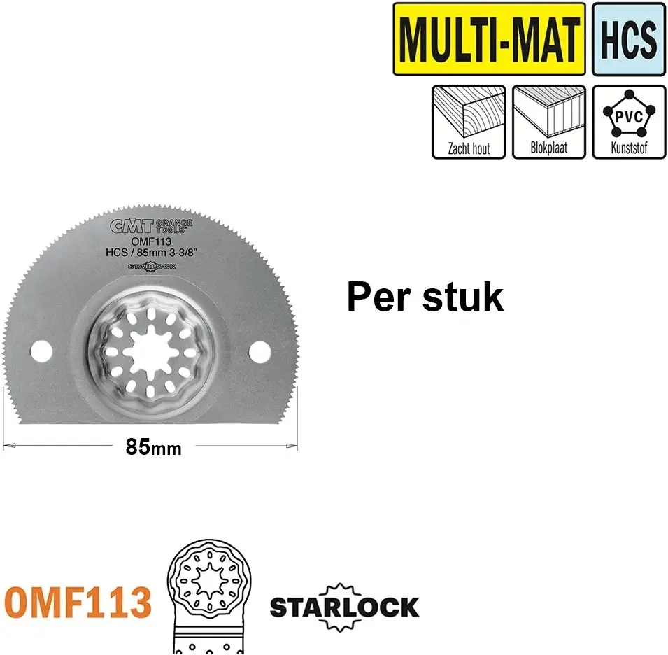 CMT Rond zaagblad vr zachtere materialen 85mm HCS