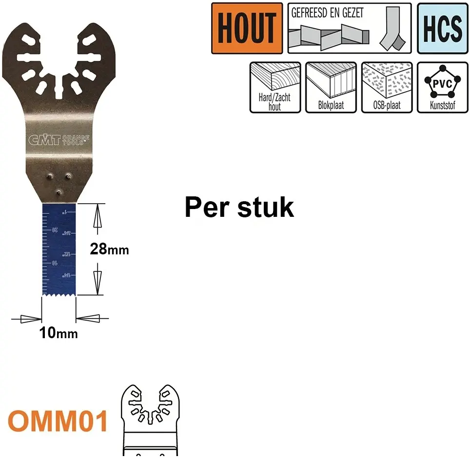 Multitoolzaagblad voor hout 10mm - HCS