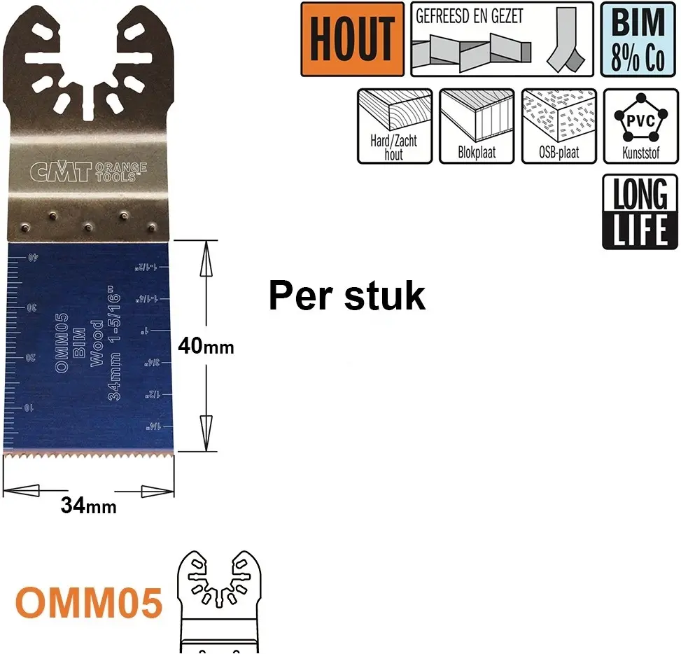 CMT Multitoolzaagblad voor hout 34mm - BIM