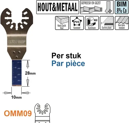 CMT Multitoolzaagblad voor hout en metaal 10mm - BIM