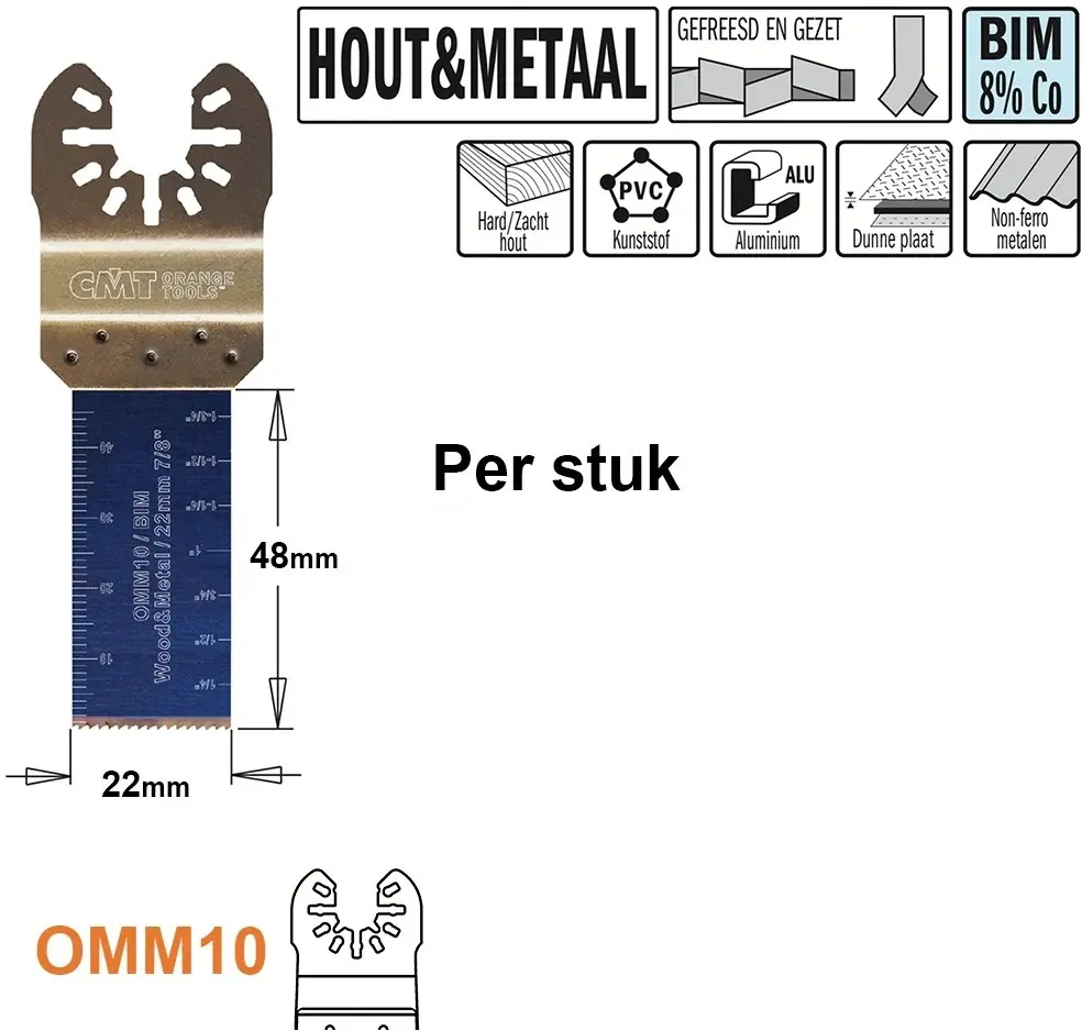 CMT Multitoolzaagblad voor hout en metaal 22mm - BIM