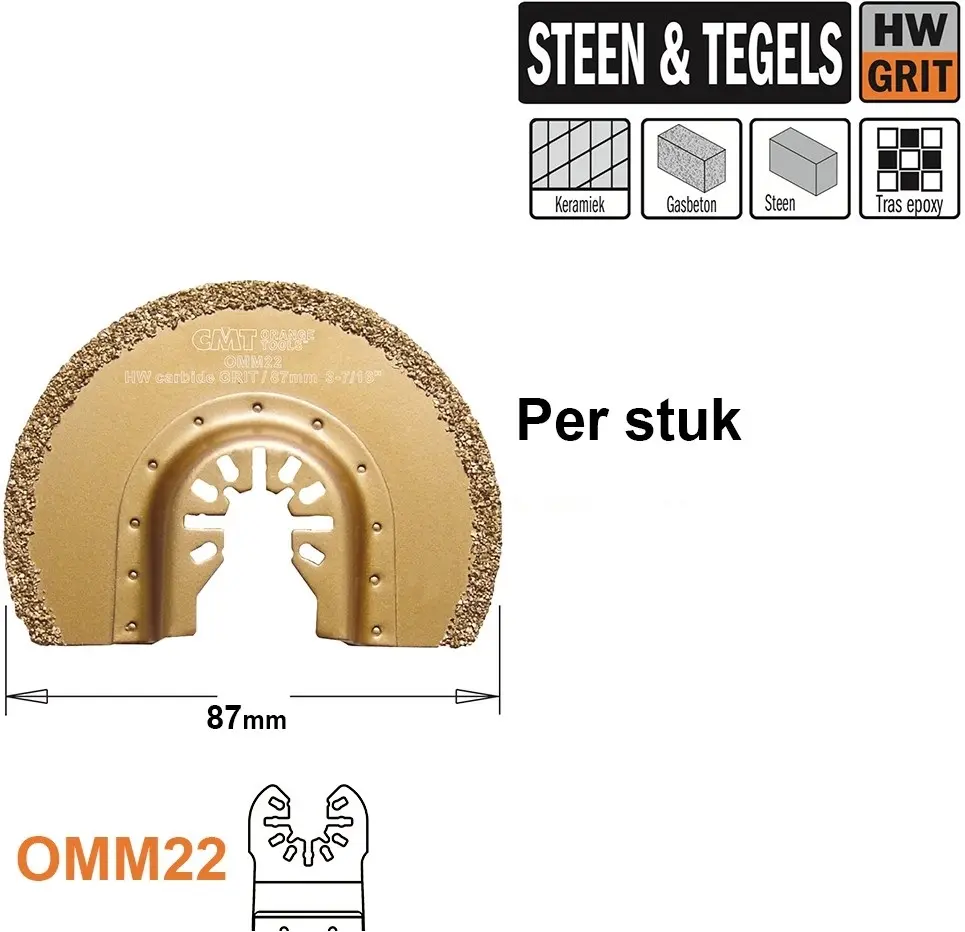 CMT Ronde HW grit multitoolzaagblad 87mm