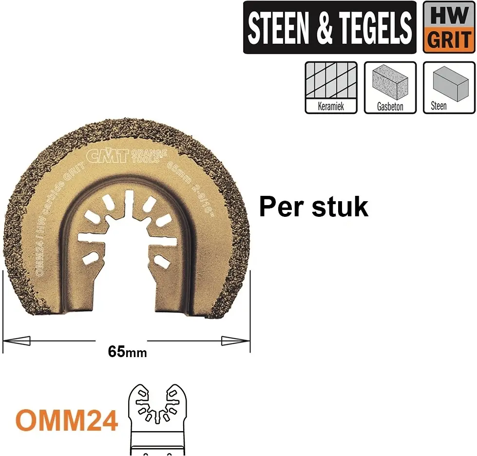Ronde HW grit multitoolzaagblad 65mm