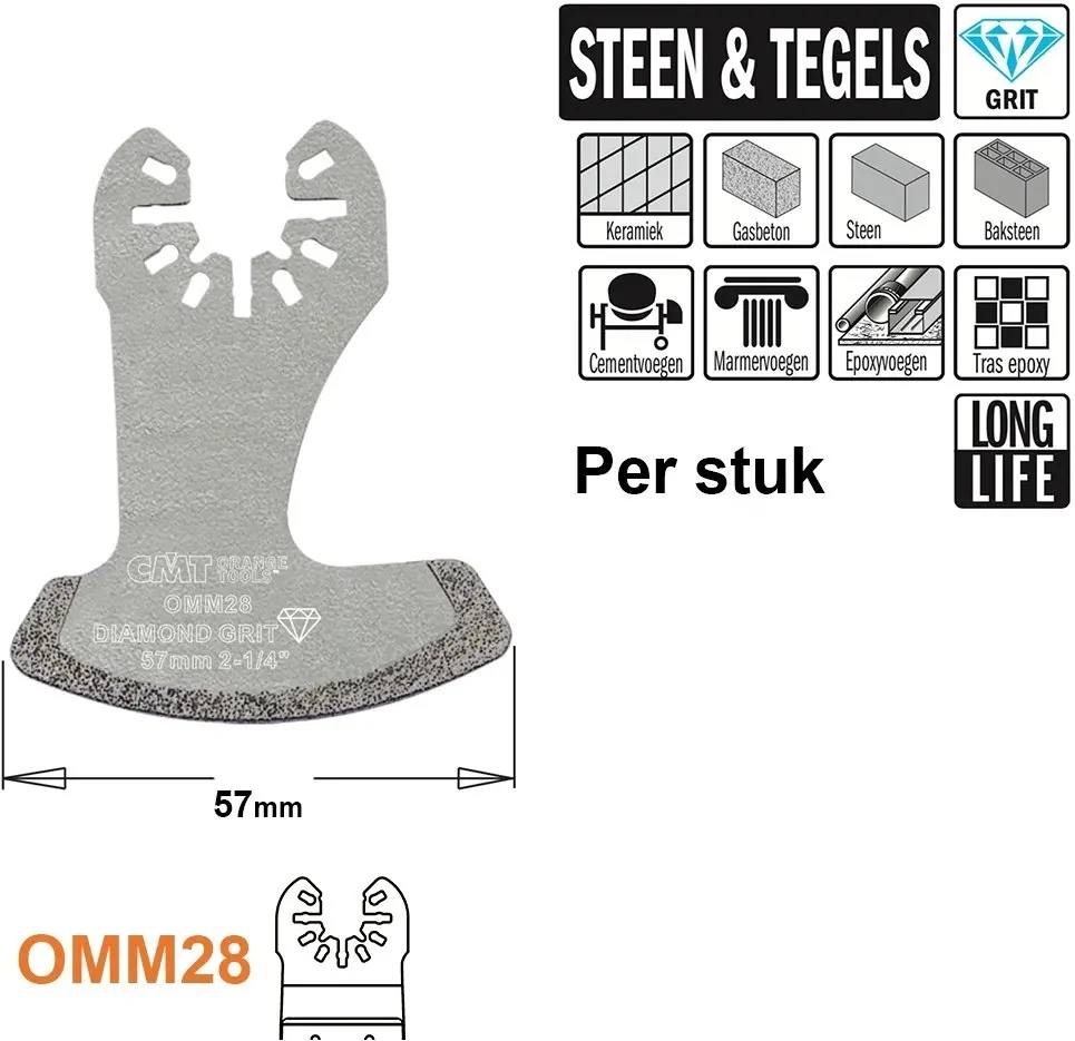 Dia grit multitoolzaagblad 57mm DP-korrel