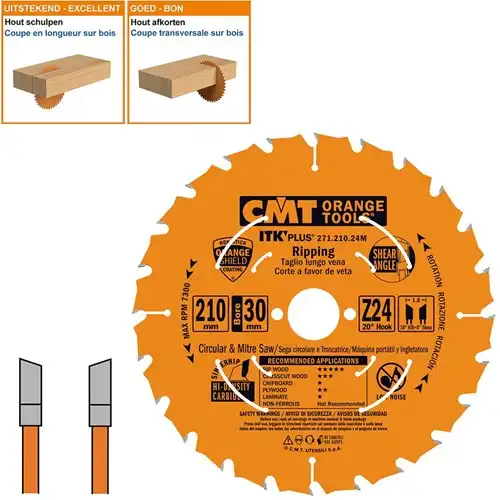 CMT Dunne schulp- en afkortzaag 210x30x2,4 Z24