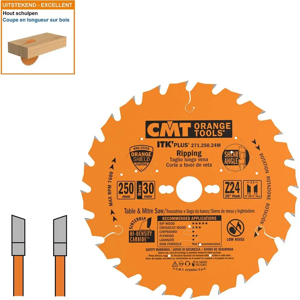 Dunne schulp- en afkortzaag 250x30x2,4 Z24