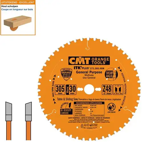 CMT Dunne schulp- en afkortzaag 305x30x2,6 Z48