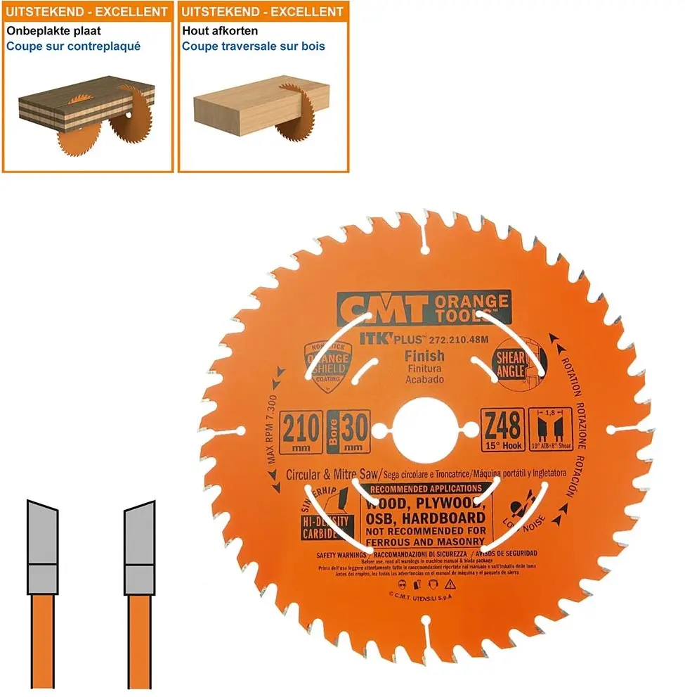 CMT Dun universeel zaagblad 210x30x1,8 Z48