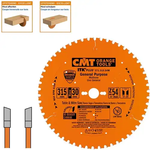 CMT Schulp- en afkortzaag 315x30x2,6 Z54