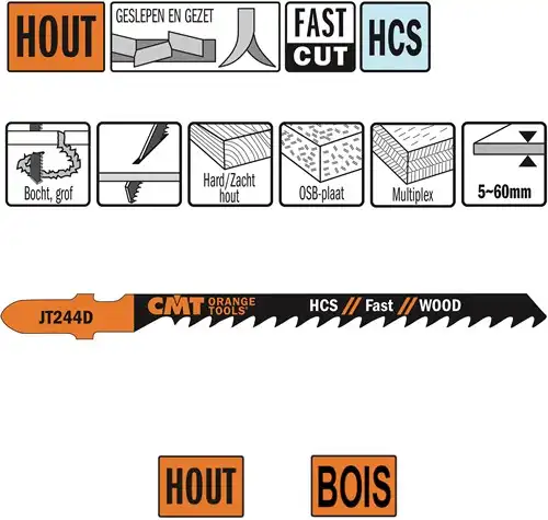 CMT Dec.zaag 100mm (Bocht grof) hout*5~60mm - HCS - 5st