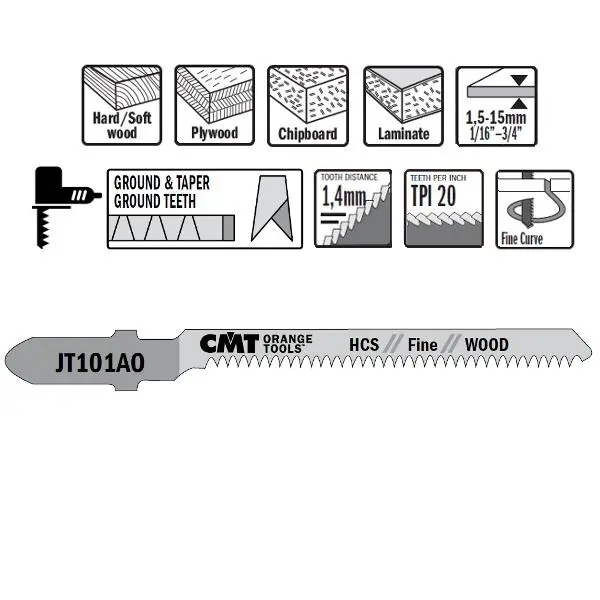 CMT Dec.zaag 76mm (Bocht fijn) hout*1,5~15mm - HCS -  5st