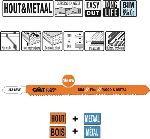 CMT Dec.zaag 132mm (Fijn recht) - Hout en metaal - BIM - 5st