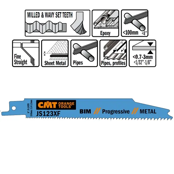 CMT Reciprozaagblad Bi-metaal 150mm x 0,9  x 8-14TPI