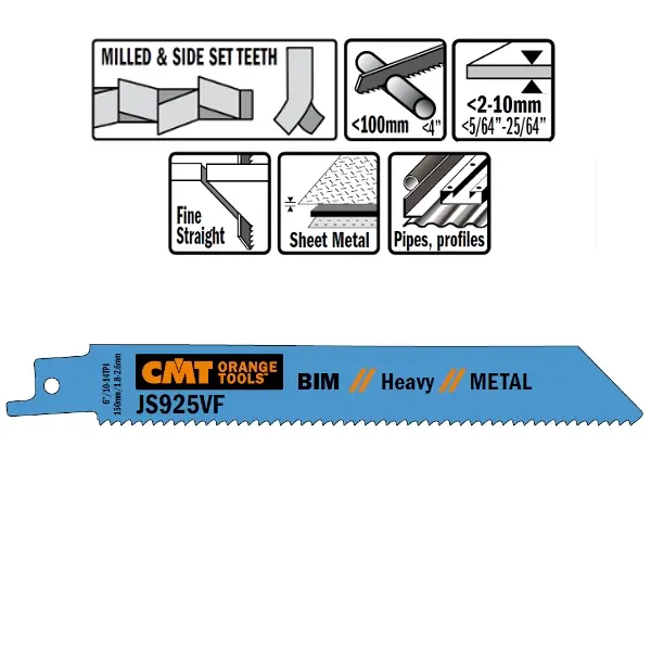 CMT Reciprozaagblad Bi-metaal 150mm x 1,25  x 10-14TPI