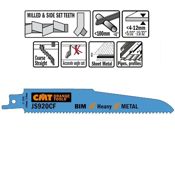 CMT Reciprozaagblad Bi-metaal 150mm x 1,6  x 9TPI