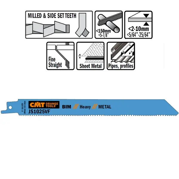 CMT Reciprozaagblad Bi-metaal 200mm x 1,25  x 10-14TPI