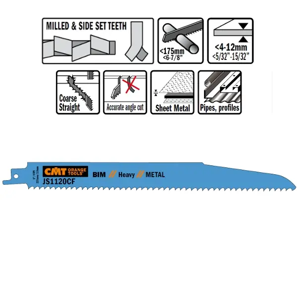 Reciprozaagblad Bi-metaal 225mm x 1,6  x 9TPI