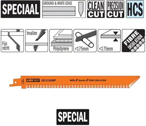 Reciprozaagblad HM 225mm x 22  x 1,2 x 3TPI