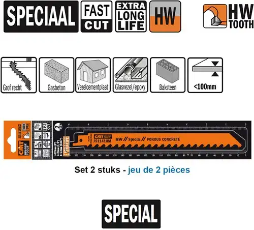 CMT Reciprozaagblad HM 225mm x 22  x 1,2 x 3TPI