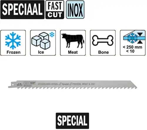 Reciprozaagblad RVS  300mm x 8,5  x 3TPI