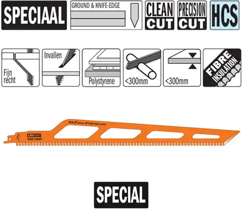 Reciprozaagblad HCS 400mm x 1,5mm