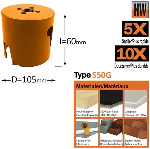 CMT Gatzaag - hardmetaal D=105mm - GRN
