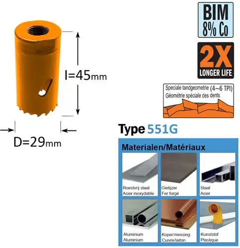 CMT Gatzaag - Bi-metaal D=29mm - GRN
