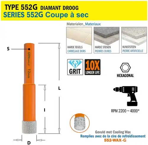 Gatzaag voor extreem harde materialen D=12mm