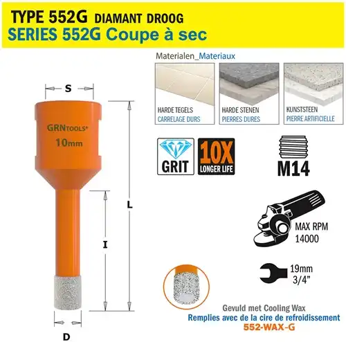 Gatzaag voor extreem harde materialen D10mm L35mm