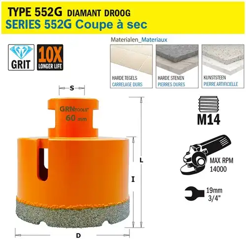 CMT Gatzaag voor extreem harde materialen D60mm L40mm
