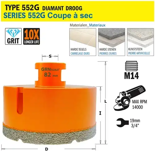 Gatzaag voor extreem harde materialen D82mm L40mm