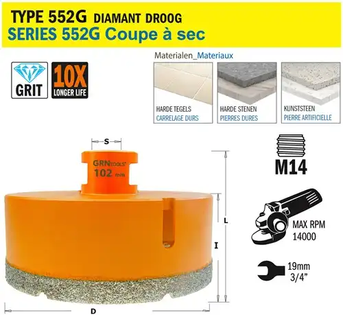 Gatzaag voor extreem harde materialen D102mm L40mm