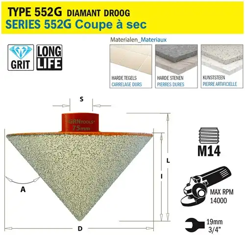 CMT Gatzaag voor extreem harde materialen D75mm L47mm