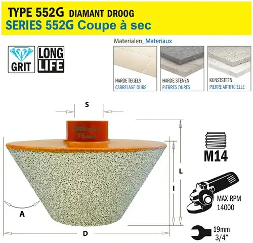 CMT Gatzaag voor extreem harde materialen D74mm L36mm