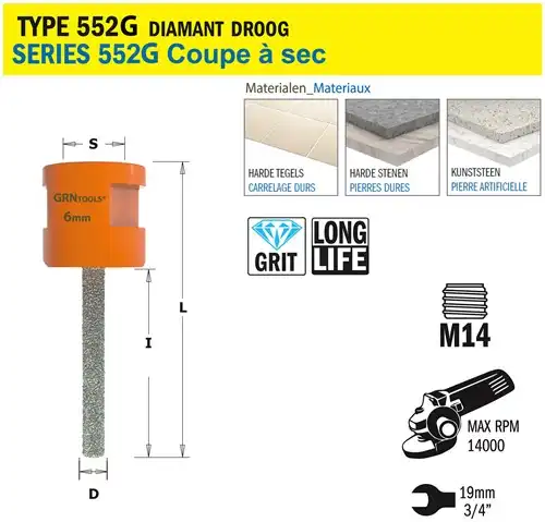 CMT Gatzaag voor extreem harde materialen D6mm L50mm