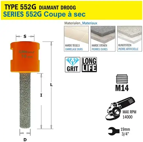 Gatzaag voor extreem harde materialen 10mm L50mm