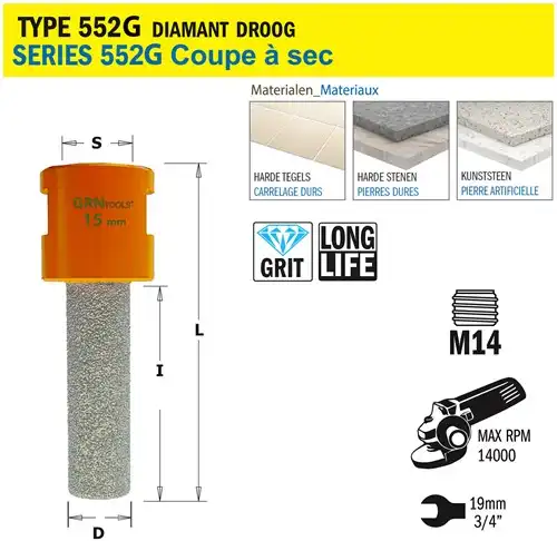 Gatzaag voor extreem harde materialen D15mm L50mm