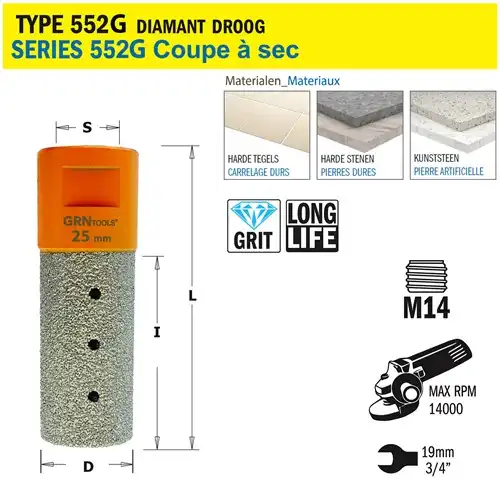 CMT Gatzaag voor extreem harde materialen D25mm L50mm