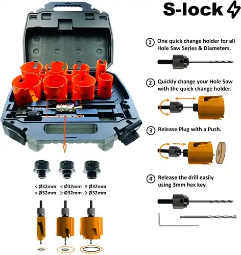 10-delige multi-construct gatzagenset in koffer (S-lock)
