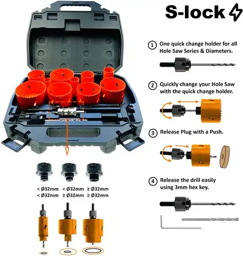 10-delige bi-metalen gatzagenset in koffer (S-lock)