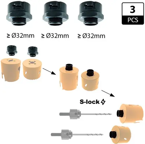 Adapters voor alle gatzagen >= 32mm -GRN