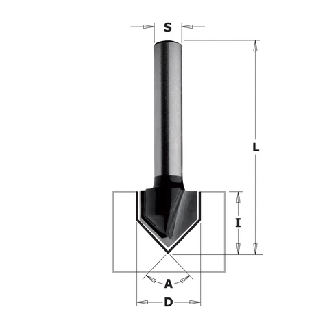 V-groeffrees 90° (contractor) HW D16 x 16mm