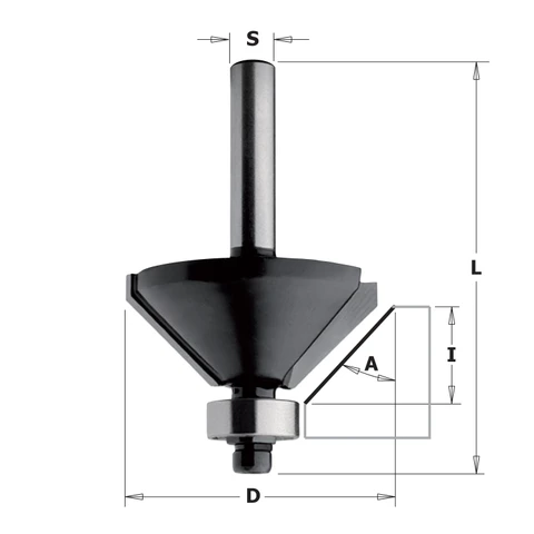 Afschuinfrees met lager (contractor) HW D35 x 15mm