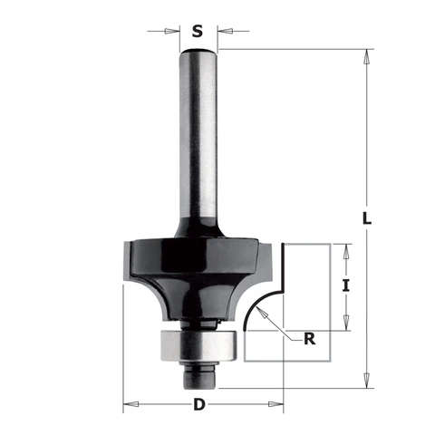 Afrondfrees met lager (contractor) HW D22,2 x 12,7mm