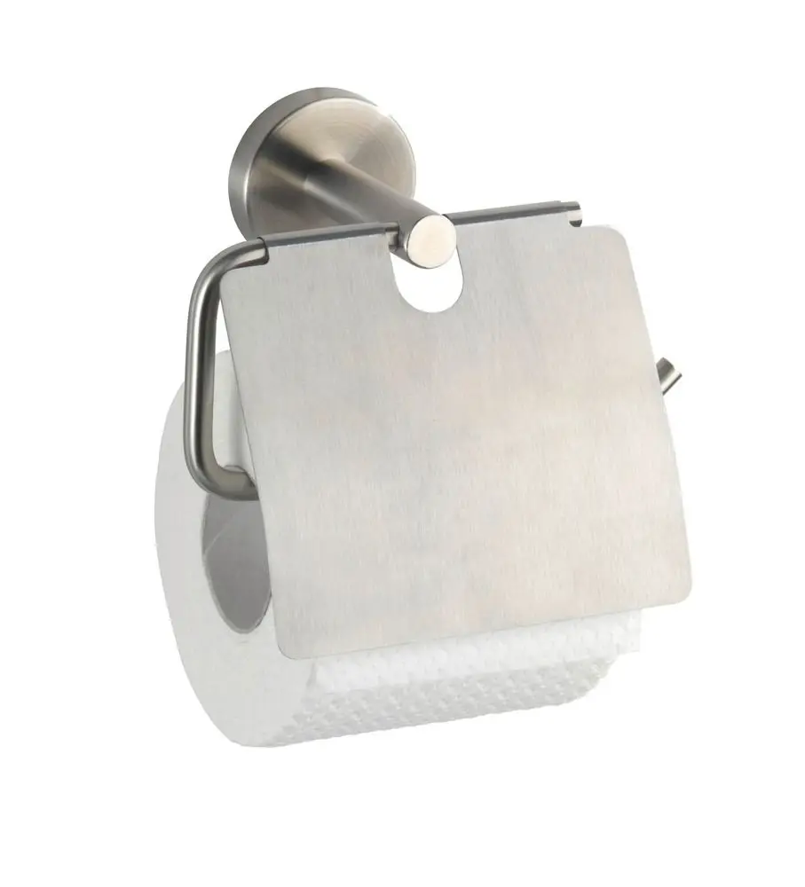 Bosio toiletrolhouder met klep RVS mat