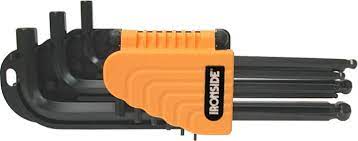 Set 9 inbussleutels bol 1,5-10 mm houder