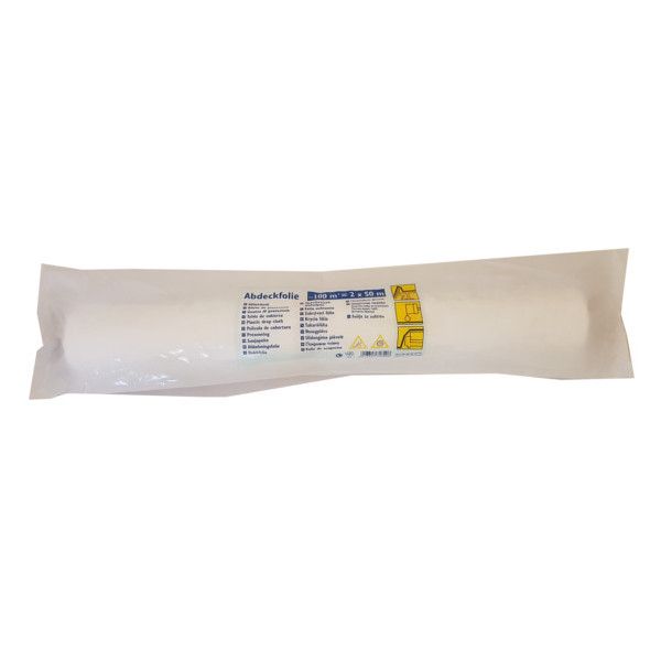 Rol spatfolie HDPE standaard 100m² (2x50M) K50cm transparant