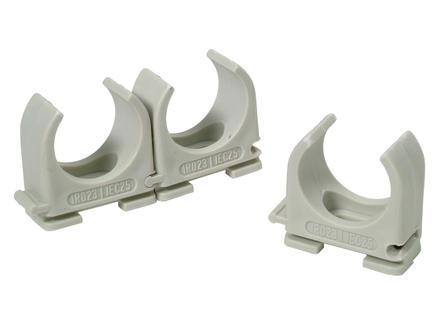 Helia PVC veerklem grijs 25mm (25st)